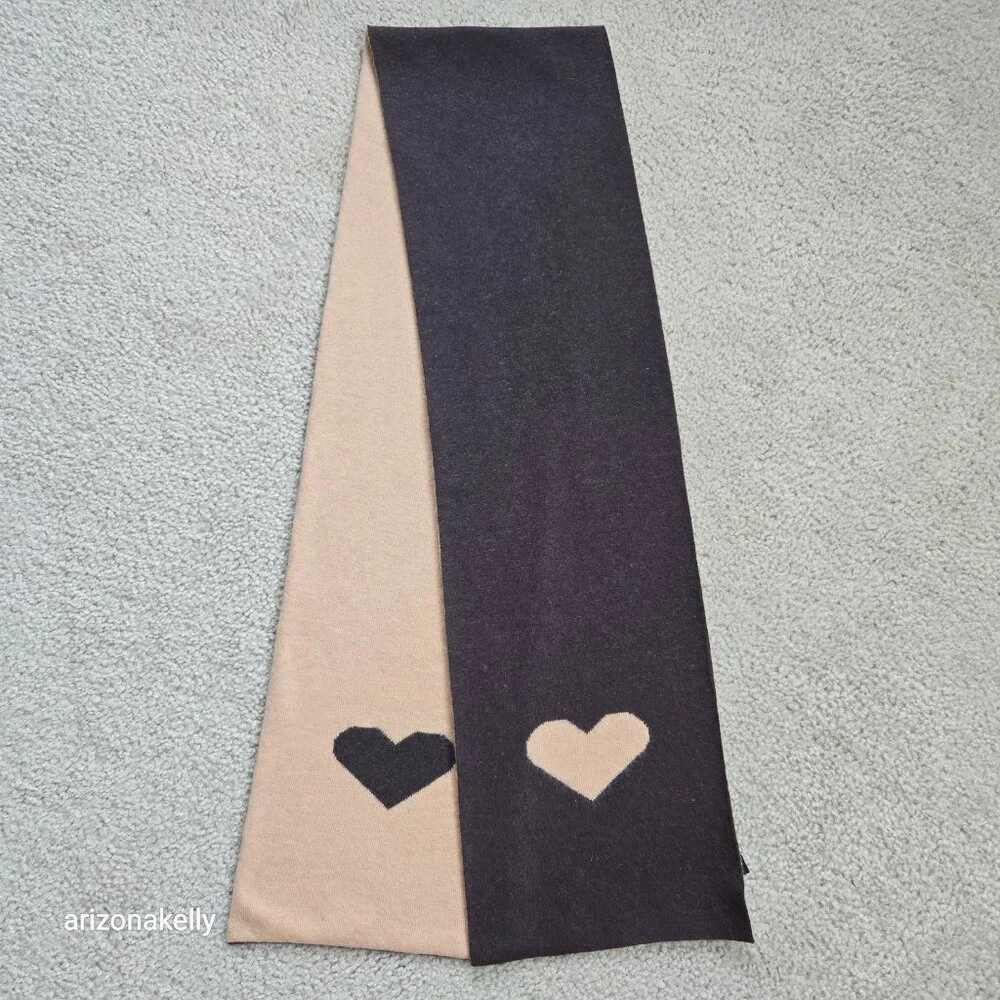 Portolano Color Block Scarf With Heart Lambswool/Angora